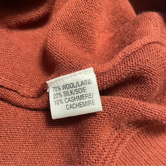 Robert Barakett Wool Silk Cashmere Quarter Zip Sweater Men’s Small Rust Red - Picture 8 of 12